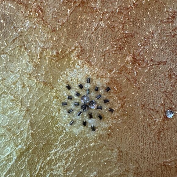 Vintage Rare 90s Exclusive Putros Couture Ball Gown 8 Gold Yellow Sequins Tulle - Picture 3 of 12